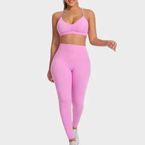 Customized Seamless Eco-Friendly Anti-Bacterial Spandex/Nylon Fitness Apparel Breathable Made Pakistan 2025 New Custom Yoga Set - Product Image 1
