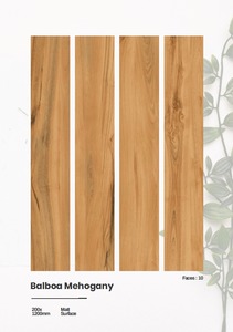 Azulejos de Porcelana con Acabado Mate y Textura de Madera de Caoba Balboa de 200x1200 mm para Pisos y Revestimientos de Paredes Interiores Modernos - Product Image 3