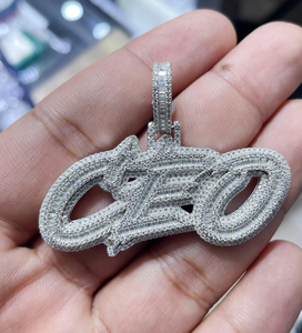จี้เงินแท้ 925 รูปทรง CEO ประดับเพชรโมอิสซาไนต์ สไตล์ฮิปฮอป สร้อยคอแบบสั่งทำได้ พร้อมจี้รูปเหรียญประดับเพชร ผ่านการทดสอบคุณภาพเพชร - Product Image 5