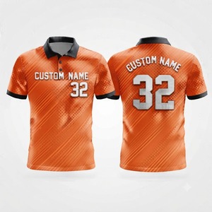 <b>Orange</b> Black Striped Pattern Custom <b>Polo</b> Shirt Men's Breathable Sublimated Sports Uniform Team Apparel Casual Athletic Wholesale - Product Image 1
