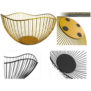 Gold Metal Fruit <b>Basket</b> Decorative Fruit Holder For Guest Serving And Entertaining And <b>Gift</b> Hamper Arrangement From India - Product Image 6