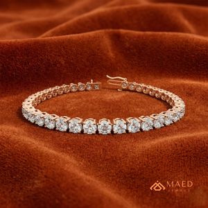 กำไลข้อมือโรสโกลด์ประดับมอสซาไนต์สำหรับผู้หญิง สร้อยข้อมือแบบโซ่และแบบเชื่อมต่อ เครื่องประดับทันสมัยเก๋ไก๋ ของขวัญวันครบรอบแต่งงาน - Product Image 5