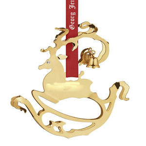 Adorno Navideño de Metal de Latón con Forma de Reno, Brillante y Pulido, para Sublimación, Diseño de Santa Claus - Product Image 1