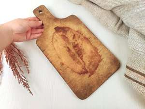 Planche à découper rectangulaire vintage en bois avec poignée, en bois massif, style rustique, décoration de cuisine, plateau de service pour la maison et la cuisine - Product Image 4