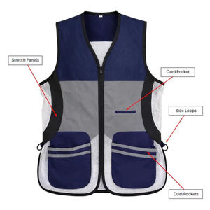 Gilet de tir personnalisé pour le tir au pigeon en argile, respirant, avec dos en maille, épaulettes rembourrées, poches pour cartouches, léger, pour la chasse - Product Image 3