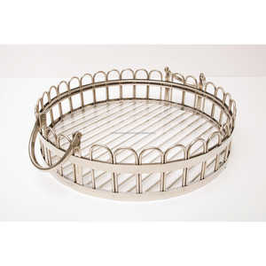 Bandeja redonda hecha a mano para comida y postre, bandeja decorativa para servir al por mayor para desayuno, té, café y vajilla - Product Image 3