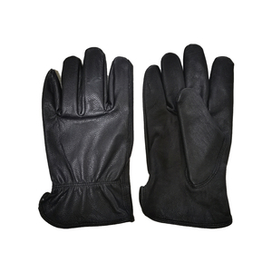 Winter Fleece Lined Black Soft Sheepskin Leather <b>Gloves</b> Insulated <b>Warm</b> Outdoor Driving <b>Work</b> Safety <b>Gloves</b> for Cold Weather - Product Image 1