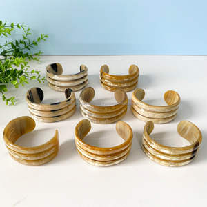 Chic Premium Quality Natural Color Buffalo Horn Cuff Bracelets European Regional Feature Wedding Feng Shui <b>Love</b> Style Carved - Product Image 1