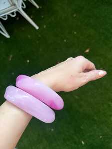 Resin Bangles in Pink, <b>Light</b> Pink, Clear Purple or Sand Beige resin bangle craft valentine's day gift - Product Image 4