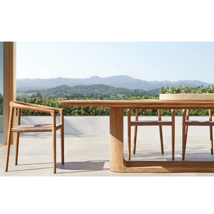 เฟอร์นิเจอร์โต๊ะทรงสี่เหลี่ยมทำจากไม้สักที่เป็นมิตรต่อสิ่งแวดล้อม ดีไซน์เรียบง่ายทันสมัย เหมาะสำหรับใช้งานกลางแจ้ง - Product Image 5