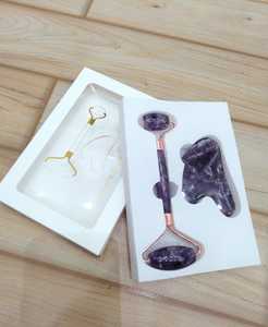 All multi colour crystal message <b>roller</b> Tiger Eye Facial <b>Roller</b> With Gua Sha Tool Polished Stone Set For Face <b>Massage</b> - Product Image 2