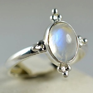Rainbow Moonstone <b>Ring</b> 925 Sterling <b>Silver</b> Handmade <b>Statement</b> Promise <b>Ring</b> for Women Boho Oval June Birthstone Jewelry - Product Image 6