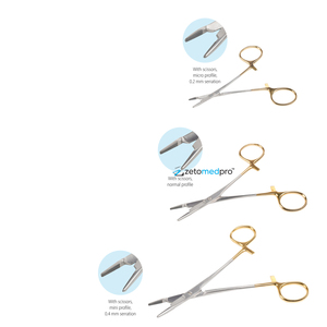 Portaagujas TC Castroviejo para Microcirugía, Instrumento Quirúrgico Oftálmico de Carburo de Tungsteno con Bloqueo/Sin Bloqueo - Product Image 3