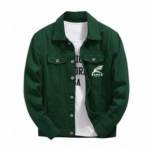 Blousons en jean bleu uni grande taille pour hommes, style décontracté, tendance et personnalisé, méthode de tricotage innovante – Vente chaude - Product Image 2