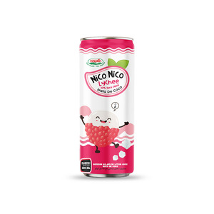 Zumo de fruta y fresa en lata de aluminio con bebidas Nata De Coco Nico Premium Healthy Juice Brand Private Label disponible - Product Image 3