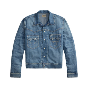OEM ODM Custom Premium Studded Indigo Denim <b>Jacket</b> Men Vintage Western Heritage Americana Streetwear Outerwear Lightweight - Product Image 1