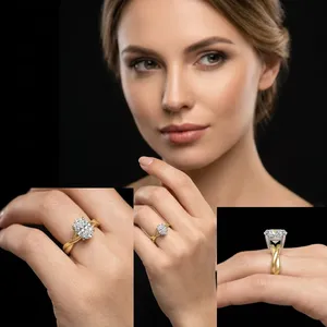 LAX DIORE JEWELS IGI Certified 0.75 Carat Oval Cut Lab Grown Diamond Engagement Ring 14k Yellow Gold Twisted <b>Infinity</b> Band - Product Image 1