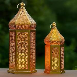 Kraft World Manufacturer Direct Ramadhan Decor Modern Gold Glass <b>Lantern</b> Ramazan Gift Eco-Friendly Handmade <b>Candle</b> <b>Holder</b> - Product Image 6