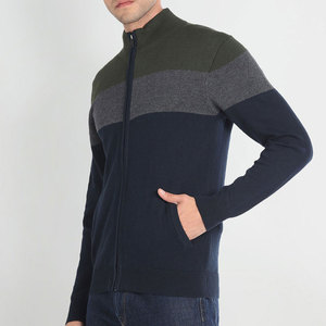 Suéter de lana mezclada personalizado al por mayor para hombre, cuello alto, oversize, cálido para otoño, tejido de punto 12GG, de alta calidad, con cremallera frontal, liso, OEM - Product Image 2