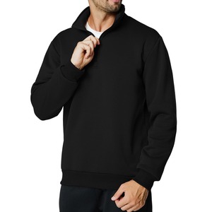 Sudadera Casual de Forro Polar con Cierre de Cremallera para Hombre, Color Negro Sólido, para Otoño, de Poliéster, Manga Larga - Product Image 3