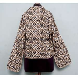 Chaqueta de Algodón 100% Hecha a Mano, Estilo Vintage, con Estampado Floral Otoñal, Ecológica, Transpirable, con Cuello en V, Mangas Largas, Estilo Bohemio para Chicas - Product Image 5