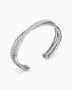 Brazalete Clásico de Plata con Diamantes Cultivados en Laboratorio, Color DEF, Corte Brillante Redondo, para Mujer, Vala Brothers BR-34, 18 Gramos, Exportación a Granel - Product Image 2
