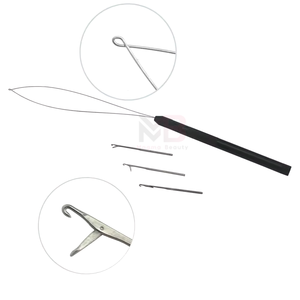Kit de pinces pour extensions de cheveux en acier inoxydable, outil d'installation de micro-anneaux avec aiguille de traction pour extensions de cheveux à usage commercial - Product Image 5