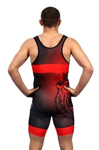 Customized High Quality Wrestling <b>Singlet</b> Digital Logo Printed 100% Polyester Quick Dry Breathable Plus Size Adult 220g - Product Image 4