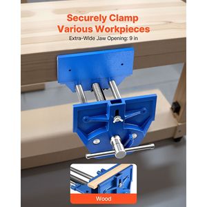 Étau de menuiserie robuste en fonte, largeur de mâchoire de 9 pouces, déverrouillage rapide, ouverture maximale de la mâchoire de 10,2 pouces, arrêt avant réglable, établi - Product Image 2