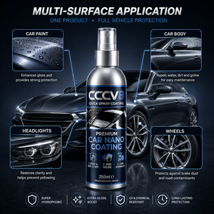 CCCV8 250ml Car Nano Coating for Quick Detailer OEM ODM Super Hydrophobic Quick <b>Spray</b> Ceramic Coating 9H Hardness with+50% Gloss - Product Image 5