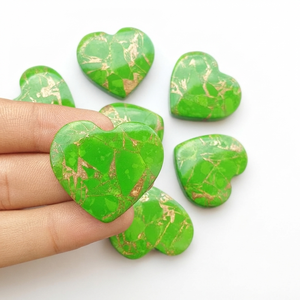 Cabujón de Turquesa Verde Cobre en Forma de Corazón, Piedra Preciosa Suelta para la Fabricación de Joyas - Product Image 4