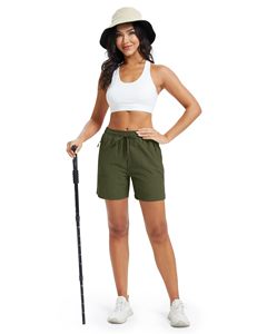 Shorts de sport confortables pour la randonnée, décontractés, d'été, pour filles, athlétiques, personnalisés, unis, à séchage rapide, pour l'entraînement, shorts pour femmes - Product Image 4