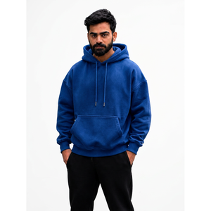 Sweat-shirt à capuche rouge pour homme, coupe classique, couleur unie, 100% coton molletonné, décontracté, avec poche, tricoté, vêtement d'hiver, service OEM - Product Image 4