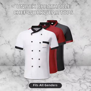 Uniformes de Chef Unisex Vesbhusha Transpirables de Poliéster y Algodón con Serigrafía para Hostelería y Restaurantes - Product Image 2