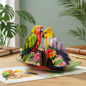 Birds 3D Pop up Die Cut Paper Craft <b>Card</b> Colorful Parrot Folding Birthday <b>Thank</b> <b>You</b> Greeting Souvenir Gift Decoration Vietnam - Product Image 5