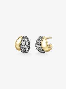 Custom 14K <b>Solid</b> Gold Round Cut Lab Diamond Solitaire <b>Hoop</b> <b>Earrings</b> Pave Set Minimalist Everyday Wear Statement Luxury Wholesale - Product Image 1
