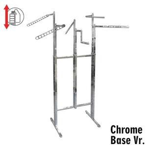 White Chromed Zinc 1 <b>Shelf</b> Adjustable Height Accent <b>Clothing</b> Display Rack Easy Assembly for Indoor/Outdoor Use High Visibility - Product Image 4
