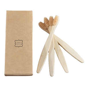 Brosse OEM écologique 100% brosse à dents en bois naturel adultes enfants brosse à dents en bambou biodégradable - Product Image 1