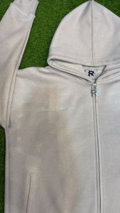 Wholesale Regular Fit Cotton Streetwear Solid Color Men Hoodie Custom Zipper <b>Puller</b> Embroidery Logo Streetwear Hoodie - Product Image 2