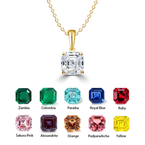 Colgante de Diamante Asscher Cultivado en Laboratorio con Certificación IGI en Oro, Oro Rosa, Oro Blanco o Plata, Color D-E-F, Claridad VVS-VS, con Cadena - Product Image 6