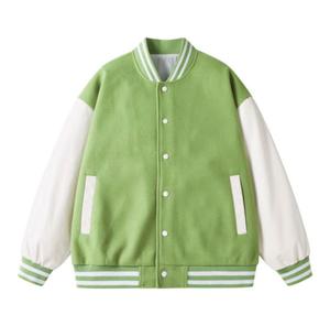 Unisex Varsity Jacket Solid Color Canvas Front Customized Logo Casual Stand <b>Covered</b> <b>Button</b> Winter Hooded Windproof Loose Fit - Product Image 2
