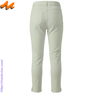 Pantalon Femme Cinq Poches à Fente, Coupe Slim, Tissu Respirant Non-Denim, Coton Spandex, Idéal Printemps-Été, Grammage 7.81 oz - Product Image 2