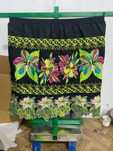 Women's Vintage Bohemian A-Line <b>Pleated</b> Anti-Wrinkle Soft 100% Polyester <b>Mini</b> <b>Skirt</b> Discharge Printed Knitted Lower Hem Summer - Product Image 6