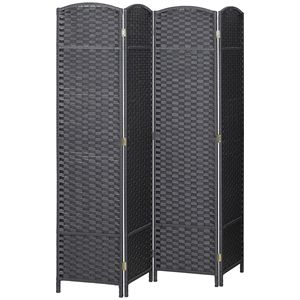 Divisorio Pieghevole a 4 Pannelli Grigio Antracite, Altezza 1,70 m, Schermo per la Privacy Autoportante per Casa e Ufficio, Realizzato in Carta e MDF - Product Image 1
