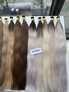 ต่อผมแบบเคราตินปลายผมตรงธรรมชาติ ผมหยักศก ราคาโรงงานขายส่ง สีบลอนด์เย็น สีน้ำตาล 50 ซม. ถึง 70 ซม. - Product Image 2