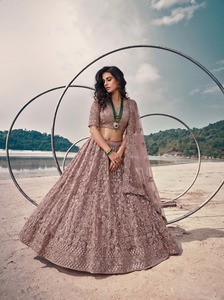 <b>Green</b> <b>Silk</b> Simple Beaded Embroidered Strapless Floor-Length A-Line Lehenga Choli Bridal Wedding Dress Handmade Special Occasion - Product Image 6