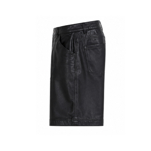 Shorts Bermuda pour Homme en Polyester Noir, Taille Haute, Fermeture Boutonnée, Style Workwear avec Poches, Tissu Tissé, Couleur Unie - Product Image 3