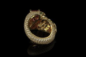 Bague de luxe pour femme en forme d'oiseau perroquet, diamants brillants de laboratoire, plaqué argent 925, bague personnalisée motif animal, certifiée IGI - Product Image 2