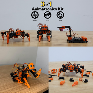 Kit d'animatronique 3 en 1 Arduino : Robot Araignée, Chien, Bras - Modèle éducatif STEM à assembler soi-même pour l'apprentissage de la robotique - Product Image 4