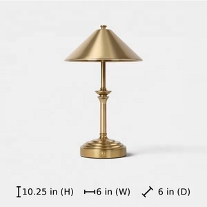 Imperial Halo Metal Table <b>Lamp</b> with Brushed Gold Iron Shade Durable Construction Warm Ambient Lighting for Luxury Interiors - Product Image 6